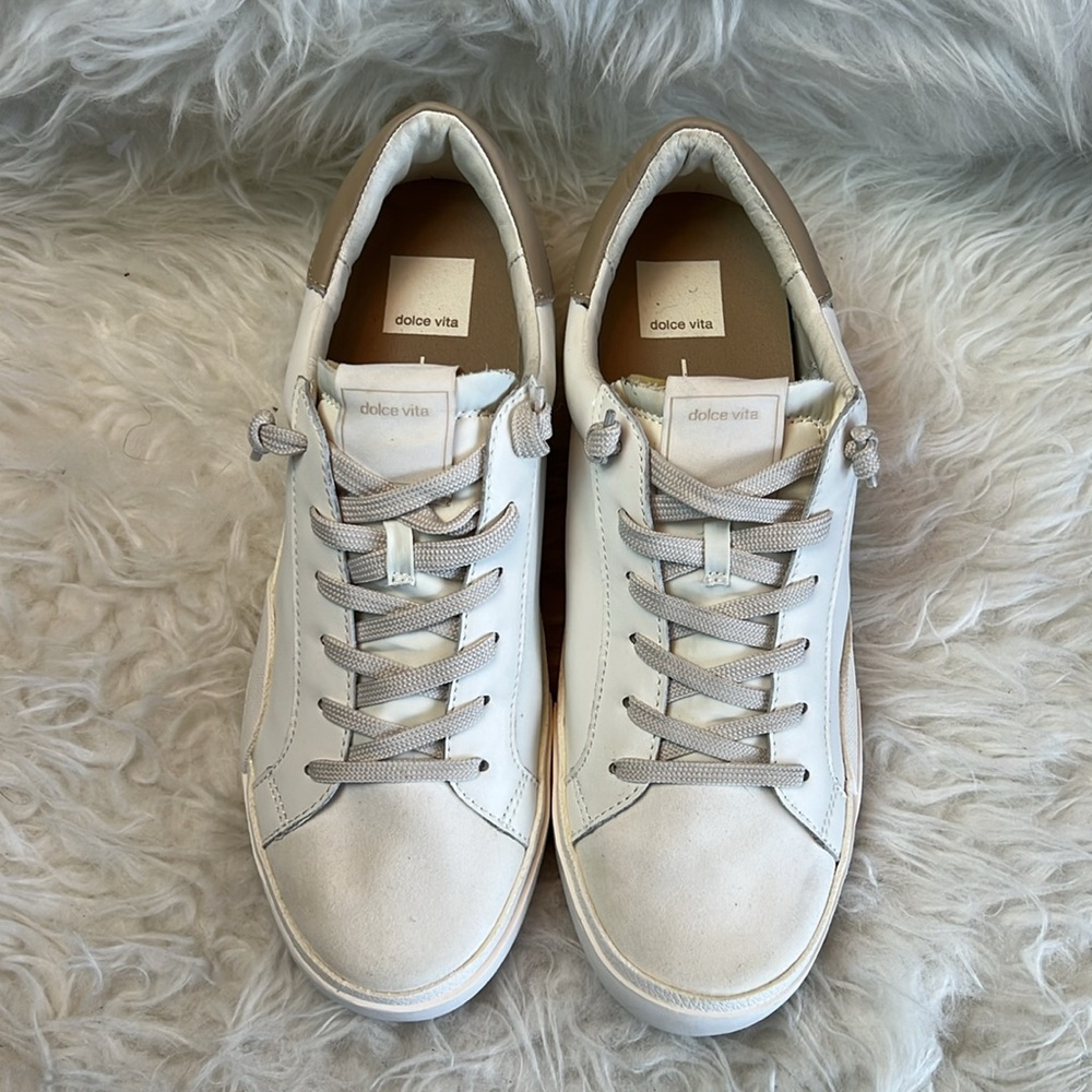 Dolce Vita Women’s Zina Foam 360 White Recycled Leather Sneakers Size 10-11 US - Picture 5 of 17